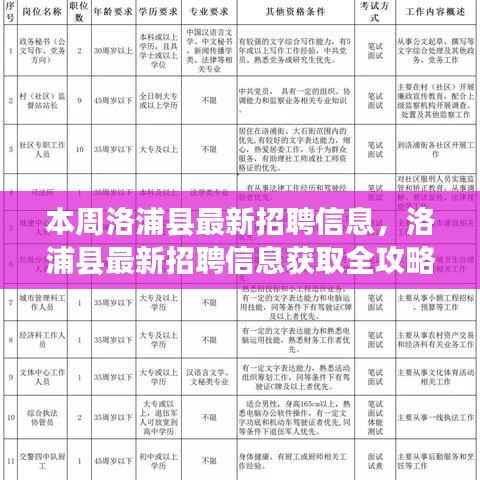 洛浦县最新招聘信息全攻略，轻松掌握求职技巧，获取心仪职位！