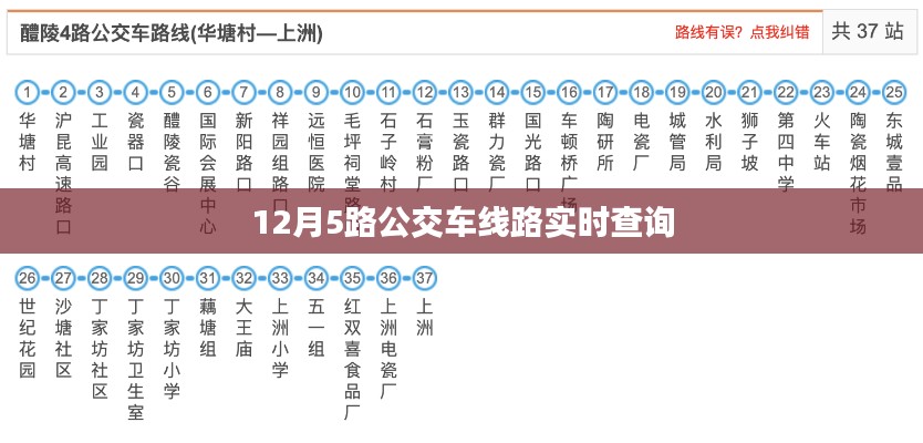 12月公交车实时查询系统,5路车线路动态掌握