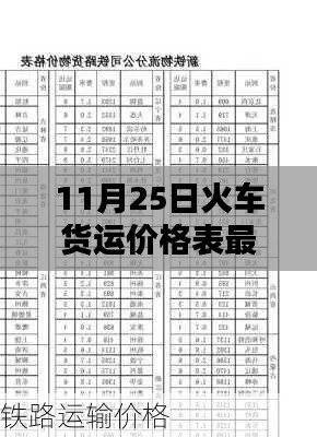 11月25日火车货运价格表最新,探秘小巷深处的货运宝藏,11月25日火车货运价格表最新揭秘