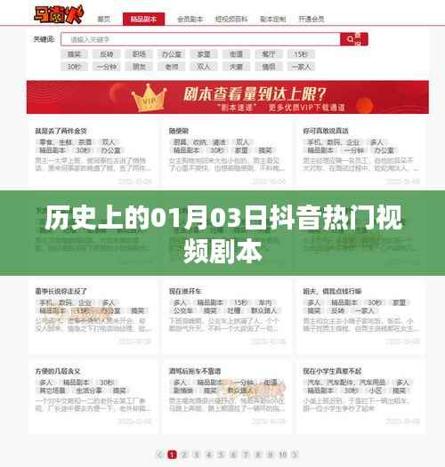 抖音热门剧本,历史一月三日精彩瞬间回顾