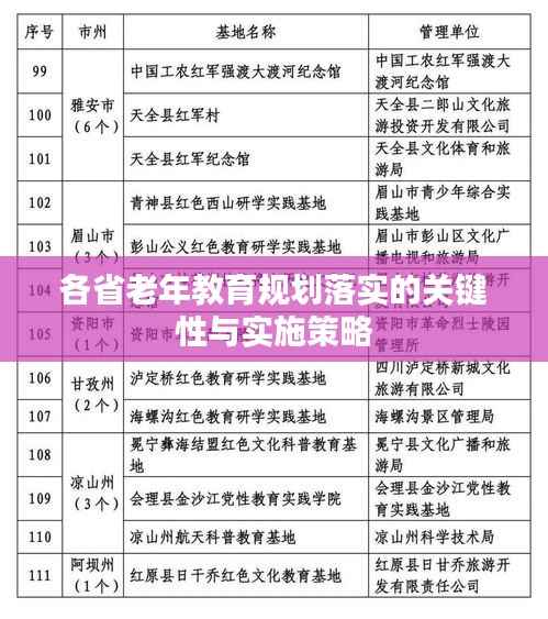 各省老年教育规划落实的关键性与实施策略