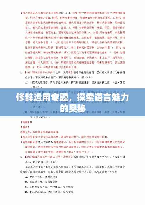 修辞运用专题,探索语言魅力的奥秘
