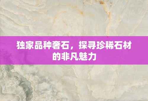 独家品种奢石,探寻珍稀石材的非凡魅力