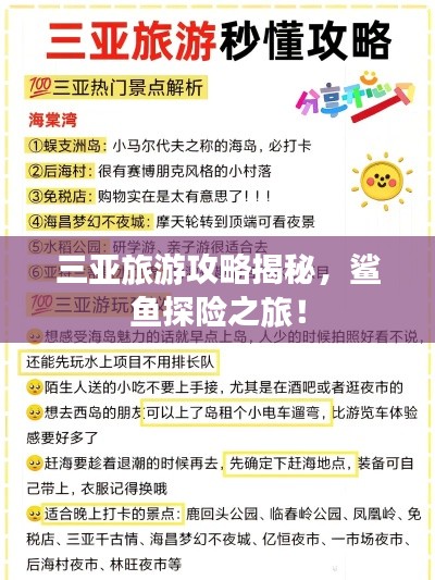 三亚旅游攻略揭秘,鲨鱼探险之旅!