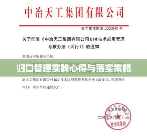 归口管理实践心得与落实策略